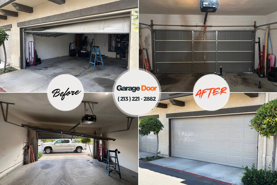 Before and after: garage door repair Indian Lake, MO